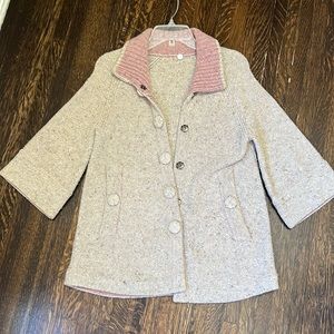 Beige and pink mid cardigan